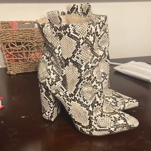 Snake Print ankle booties